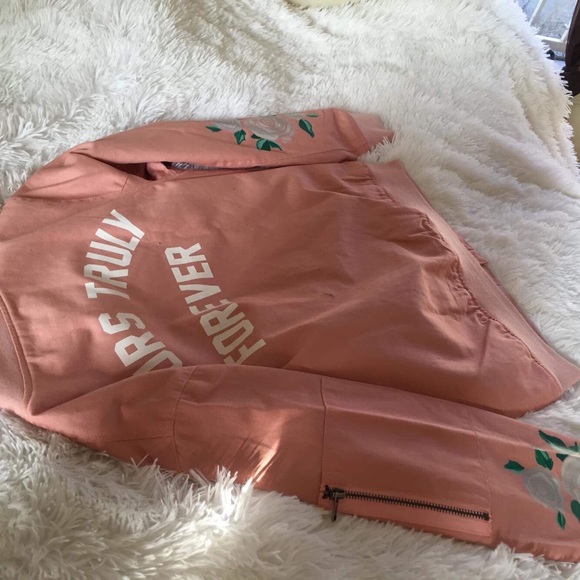Jackets & Blazers - Yours truly pink bomber jacket